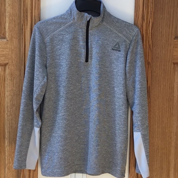 REEBOK heather gray speed wick quarter zip pullover. Men’s size small - Picture 2 of 9
